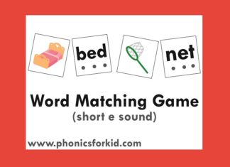 Words matching game (short e sound)