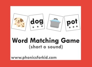 Words matching game (short o sound)