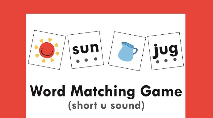 Words matching game (short u sound)