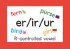 R-controlled vowel “er, ir, ur”