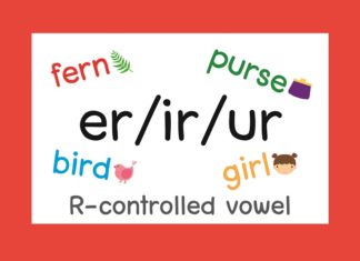 R-controlled vowel “er, ir, ur”