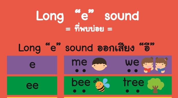 รูปแบบการสะกดของ Long “e” sound ที่พบบ่อยที่สุด
